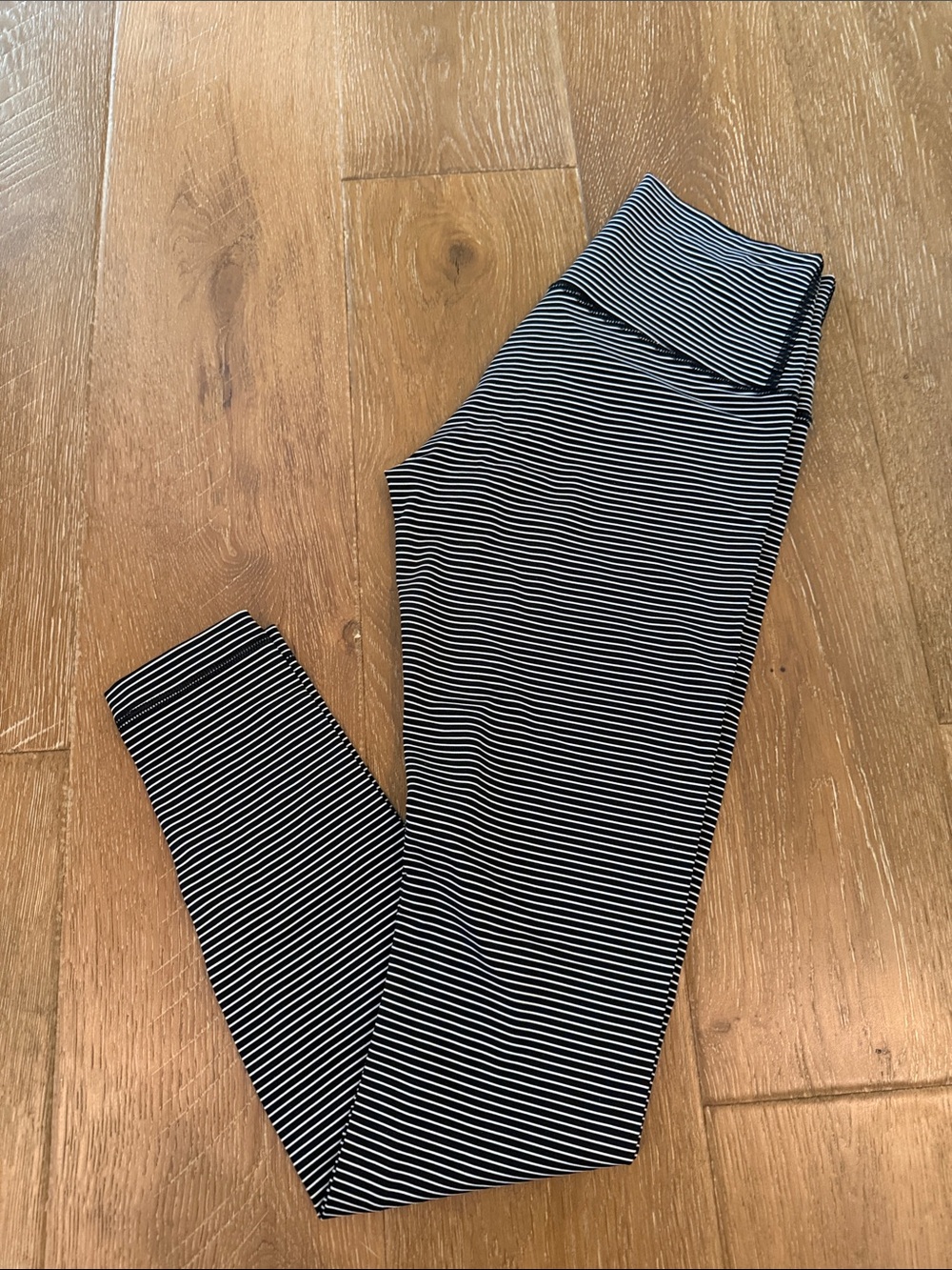 Striped Black & White Womens Leggings